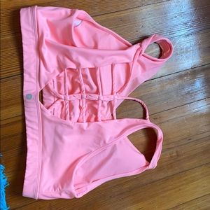 Pink sports bra